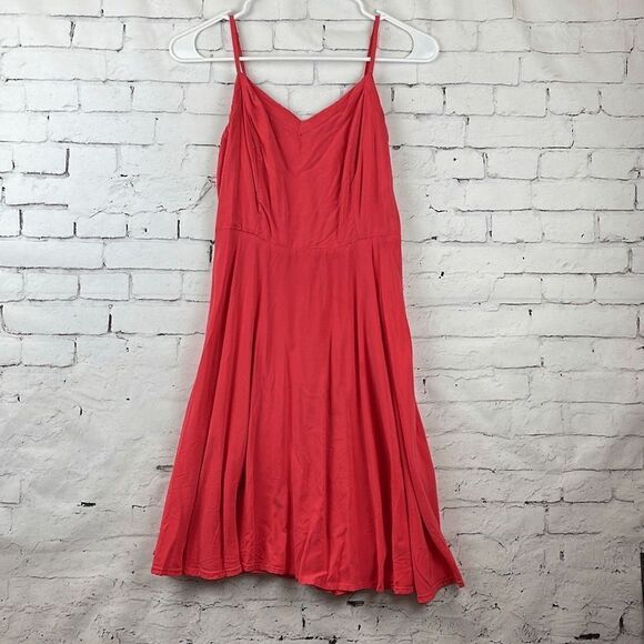Old Navy Dress Womens Small S Skater Flare Sleeveless Knee Length Coral Orange - Picture 1 of 9